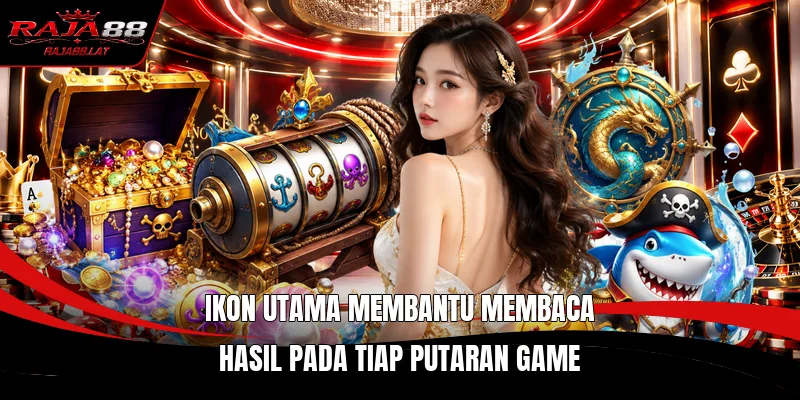 Ikon utama membantu membaca hasil pada tiap putaran game