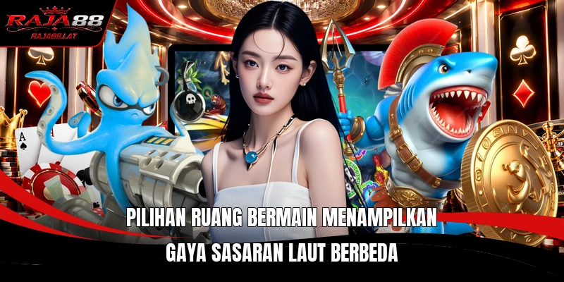Pilihan ruang bermain menampilkan gaya sasaran laut berbeda